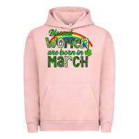 Pigment Salmon Blessed women are born in March Urban Hoodie - CowGirlArtShop