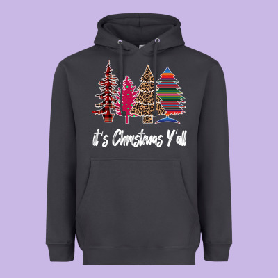 Merry Christmas Pine Tree Heavyweight Hoodie Designed By Bettercallsaul