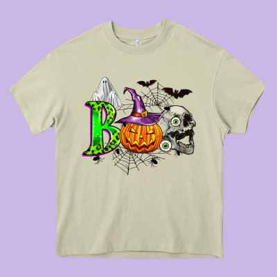 Boo Halloween Heavy Core Tee Designed By Zillion Design Studio