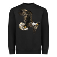 Black White Headed Eagle Heavyweight Sweatshirt - LillyAllenDesigns