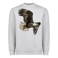 Heather Grey White Headed Eagle Heavyweight Sweatshirt - LillyAllenDesigns