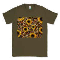 Army Green leopard sunflowers background Classic Tee - RanaPortraitStore