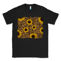 Black leopard sunflowers background Classic Tee - RanaPortraitStore