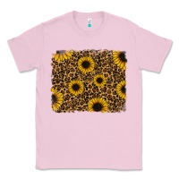 Bubblegum Pink leopard sunflowers background Classic Tee - RanaPortraitStore