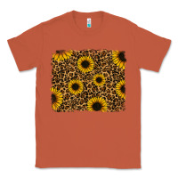 Copper leopard sunflowers background Classic Tee - RanaPortraitStore