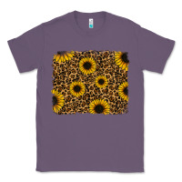 Lavender leopard sunflowers background Classic Tee - RanaPortraitStore