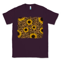 Plum leopard sunflowers background Classic Tee - RanaPortraitStore