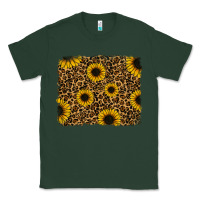 Sports Green leopard sunflowers background Classic Tee - RanaPortraitStore
