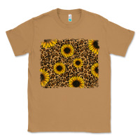 Toasted Coconut leopard sunflowers background Classic Tee - RanaPortraitStore