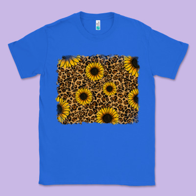Leopard Sunflowers Background Classic Tee Designed By Ranaportraitstore
