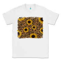 White leopard sunflowers background Classic Tee - RanaPortraitStore