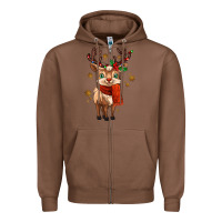 Chestnut reindeer in christmas Zipper Hoodie - MaliasSmallBusiness