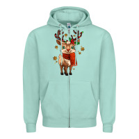 Seafoam reindeer in christmas Zipper Hoodie - MaliasSmallBusiness