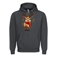 Smoke reindeer in christmas Zipper Hoodie - MaliasSmallBusiness