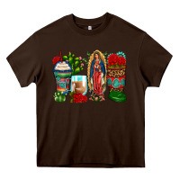 Chocolate Brown lady of guadalupe coffee cups Heavy Core Tee - Zillion Design Studio