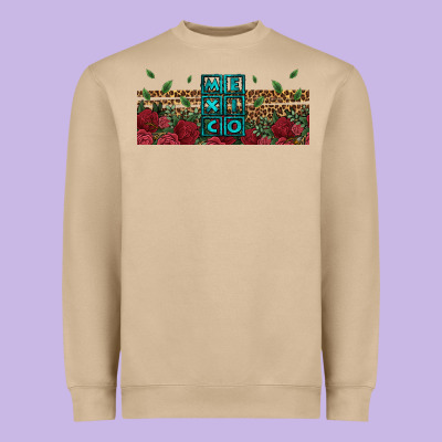 Mexico With Roses Heavyweight Sweatshirt Designed By Jasminsmagicworld