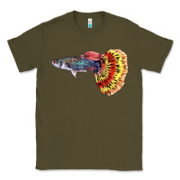 Army Green Guppy Fish Classic Tee - LillyAllenDesigns