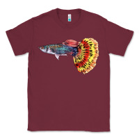 Burgundy Guppy Fish Classic Tee - LillyAllenDesigns