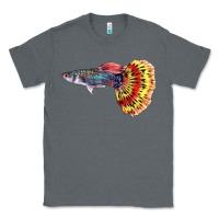 Charcoal Heather Guppy Fish Classic Tee - LillyAllenDesigns