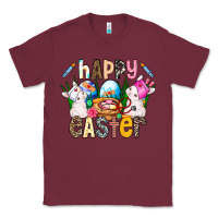 Burgundy Happy Easter Classic Tee - CowhideDigitalArt