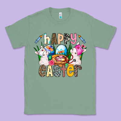 Happy Easter Classic Tee Designed By Cowhidedigitalart