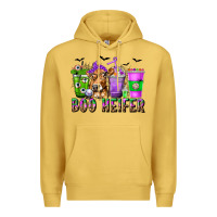 Antique Gold Boo Heifer Coffee Cups with Halloween Premium Hoodie - texasbilliewilder