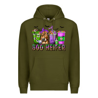 Army Green Boo Heifer Coffee Cups with Halloween Premium Hoodie - texasbilliewilder