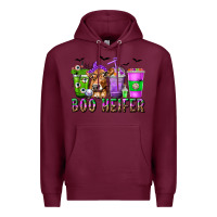 Burgundy Boo Heifer Coffee Cups with Halloween Premium Hoodie - texasbilliewilder
