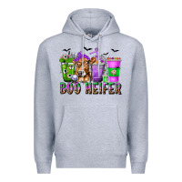 Heather Grey Boo Heifer Coffee Cups with Halloween Premium Hoodie - texasbilliewilder