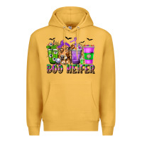 Mustard Boo Heifer Coffee Cups with Halloween Premium Hoodie - texasbilliewilder
