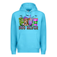 Ocean Blue Boo Heifer Coffee Cups with Halloween Premium Hoodie - texasbilliewilder
