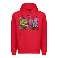 Red Boo Heifer Coffee Cups with Halloween Premium Hoodie - texasbilliewilder