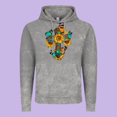 Cross With Butterfly Vintage Hoodie Designed By Bundleandbundleshop