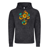 Vintage Black cross with butterfly Vintage Hoodie - BundleAndBundleShop