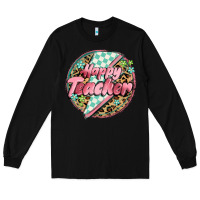 Black happy teacher lighting bolt Long Sleeve Tee - MaliasSmallBusiness