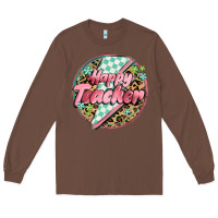 Chestnut happy teacher lighting bolt Long Sleeve Tee - MaliasSmallBusiness