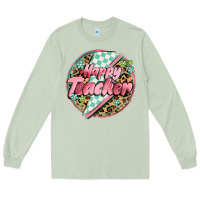 Matcha happy teacher lighting bolt Long Sleeve Tee - MaliasSmallBusiness