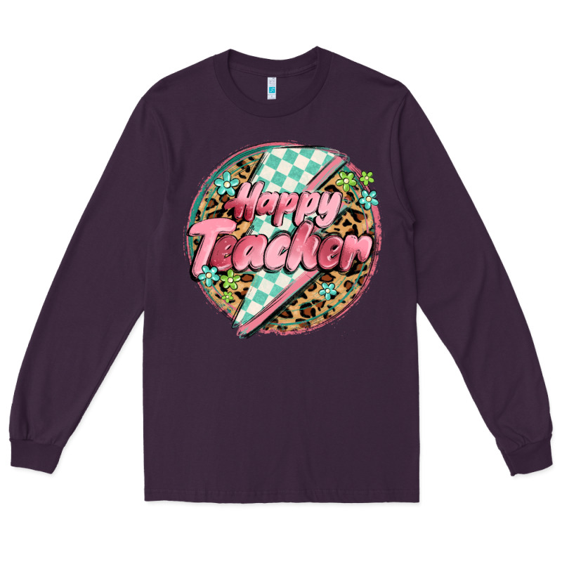 Happy Teacher Lighting Bolt Long Sleeve Tee by MaliasSmallBusiness | Teevron