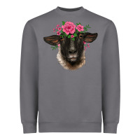 Storm suffolk ewe sheep with floral headdress Heavyweight Sweatshirt - BarkalooDesign