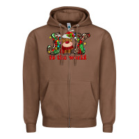Chestnut joy to the world christmas deer Zipper Hoodie - MaliasSmallBusiness