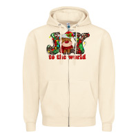 Sandshell joy to the world christmas deer Zipper Hoodie - MaliasSmallBusiness