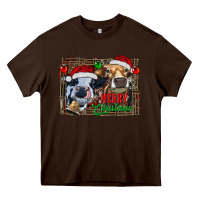 Chocolate Brown merry christmas heifers Heavy Core Tee - RanaPortraitStore