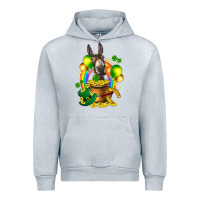Heather Grey St. Patrick's Donkey with balloon Urban Hoodie - HowdyJamesFarm