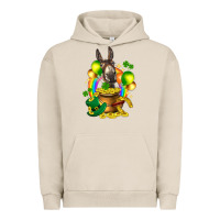 Pigment French Oak St. Patrick's Donkey with balloon Urban Hoodie - HowdyJamesFarm