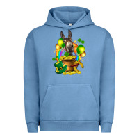 Pigment Pebble Blue St. Patrick's Donkey with balloon Urban Hoodie - HowdyJamesFarm