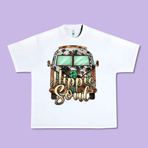 Hippie Soul Caravan Urban Heavy Tee Designed By Barkaloodesign