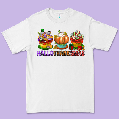 Hallothanksmas Cupcakes Premium Tee Designed By Texasbilliewilder