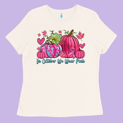 In October We Wear Pink Ladies Tee Designed By Zillion Design Studio