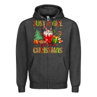 Charcoal Heather just a girl who loves christmas Zipper Hoodie - MaliasSmallBusiness