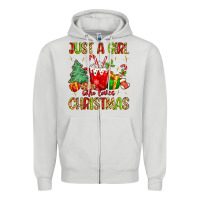 Dove Grey just a girl who loves christmas Zipper Hoodie - MaliasSmallBusiness